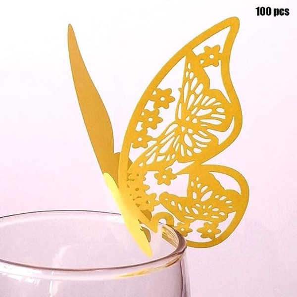 100 stk Laser Cut Butterfly Name Place Card, Bordnummer for Wedd