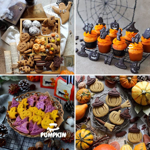 Halloween 4-delt plastik spøgelse græskar kageform 3D Fudge Co