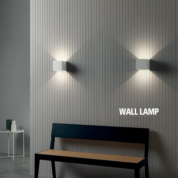2-pack LED inomhus- och utomhusvägglampa modern utomhusvägglampa Bla