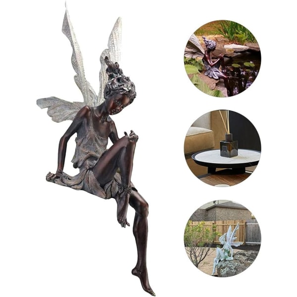 Dekorativ statuette, fe-statue, fe-have statue fe-orn