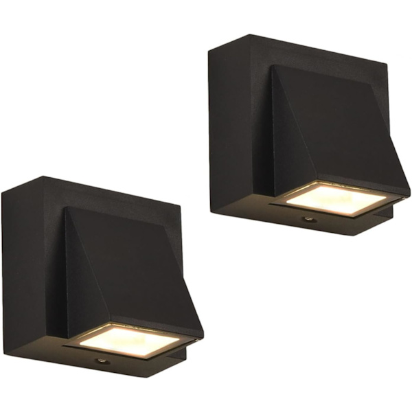 Tealight Udendørs Vægslampe - 2 stk., LED Vægslampe IP65 Vandtæt