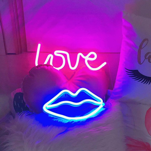 LED-lepper formet neon skilt romantisk kunst dekorative lys veggde