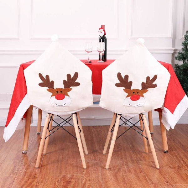 Set med 4 jule-reinstoltrekk 50 x 60 cm（A)