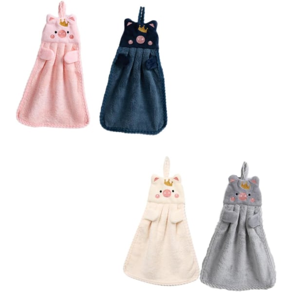 4 stk. hængende håndklæder til babyer og børn - Mikrofiber