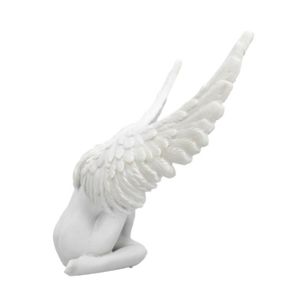 Engelstatue til harpiks, engelharpiks dekorativt ornament harpiks vind
