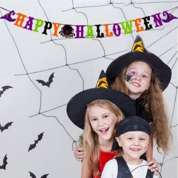 Glad Halloween-banderoll | Vimpel som hänger för familjens Halloween-fest