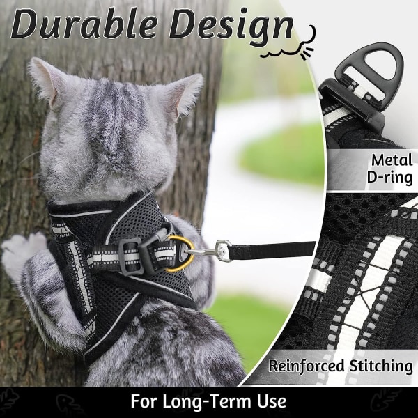 m-size katt/kattunge säkerhetsbälte med bälte, andas reflex ve