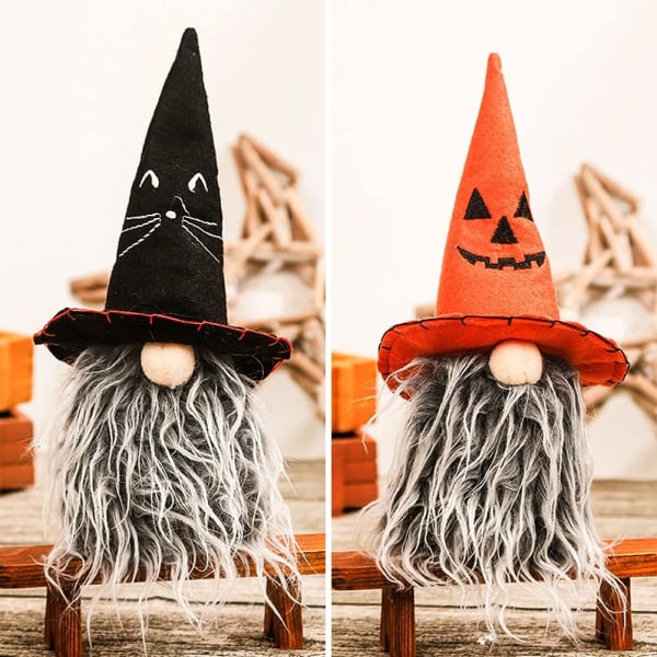 2 kpl Halloween Gnomes Pehmo Halloween Tomte Nisse Genome Deco