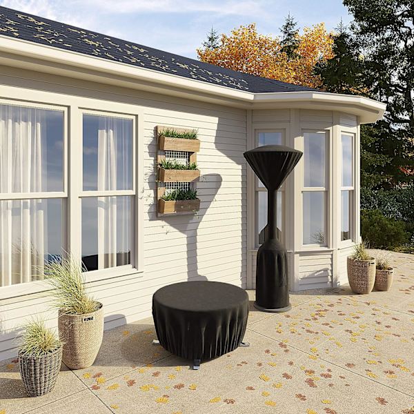 Trekk for rund terrassevarmer, svart