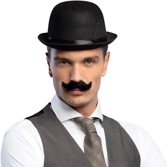 Voksen bowlerhat, sort, one size