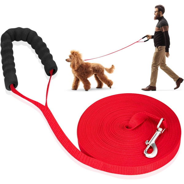 Hundträningskoppel Hundband Långt koppel med vadderat handtag