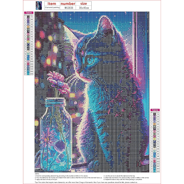 Kattblomma DIY Diamantmålning, 5D DIY Diamantmålning Full Kit
