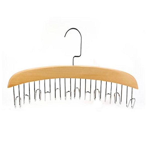 Tie Rack, Wooden Tie Organizer, 12 Tie Hanger Hook Storage Rack,