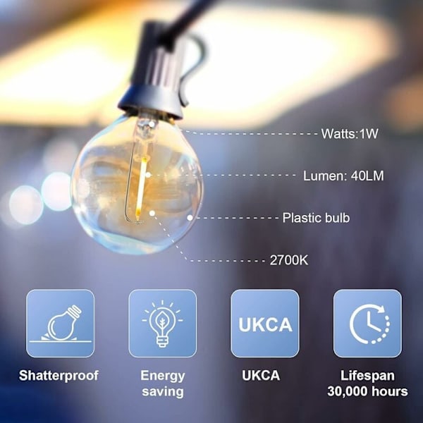 7.5M ulkojouluvalot, LED-ulkojouluvalot 25 kpl