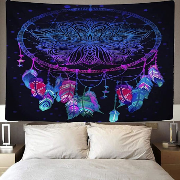 1 kpl värikäs lootus, 200x150cm unelmakaappari seinävaate,