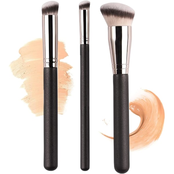 Øjenconcealerbørste, foundationbørste, 3 stk. makeupbørster, C