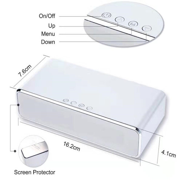 Trådløs opladningstermometer Multifunktionelt bordur LED-spejl