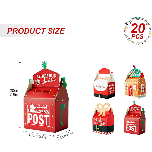 40-pack julklappsaskar i kraftpapper - julklappsaskar i form av godis