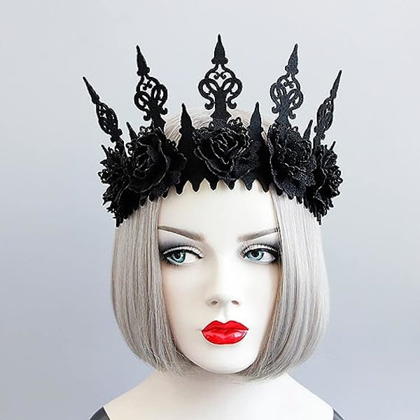 Halloween Rose Gothic Garland Crown Hodebånd for Kvinner, Jente, Adu