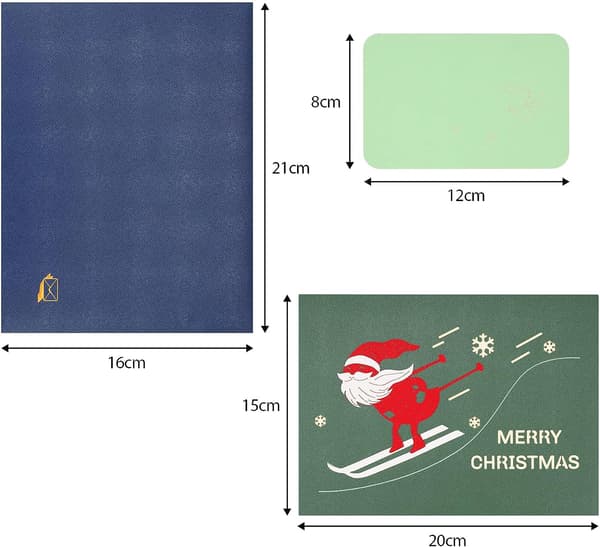Pop-up julkort - Tomte, ren och presenter - 3D jul