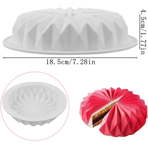 3D silikone kageform til budding, isterninger, gelé, mousse og fondant