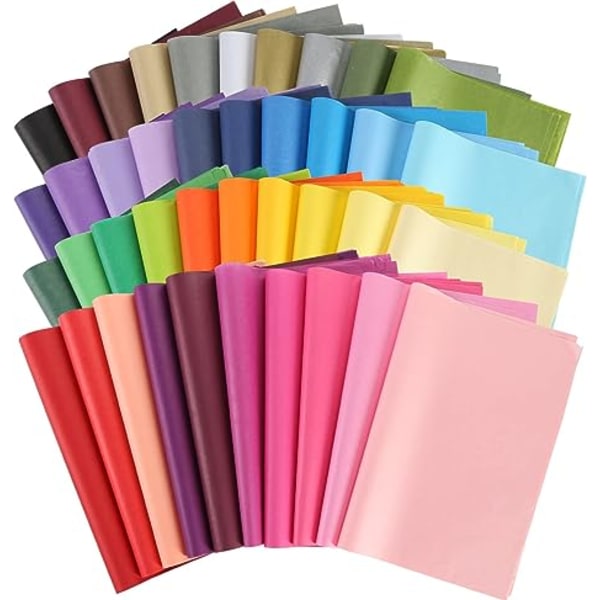 50 stk. Tissue Papir Gavepapir, forskellige farver Craft Tissue Paper