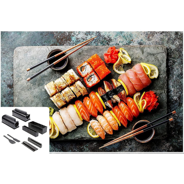 Sushi Maker Komplett Kit, 10 st Sushi Formar Sushiberedning