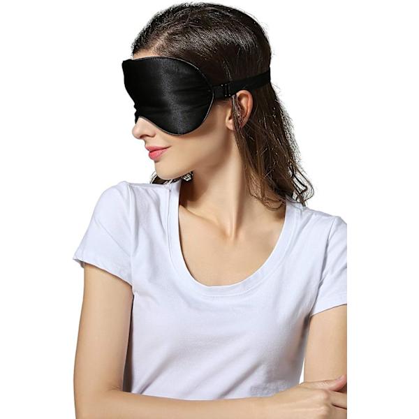 Silkesömnmask för män och kvinnor, mjuk och bekväm sovmask