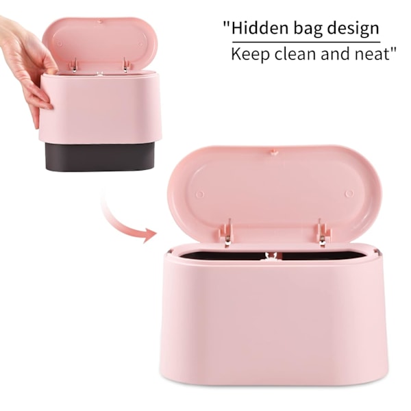 Mini papperskorg med lock, liten papperskorg, skrivbordspåse, mini co