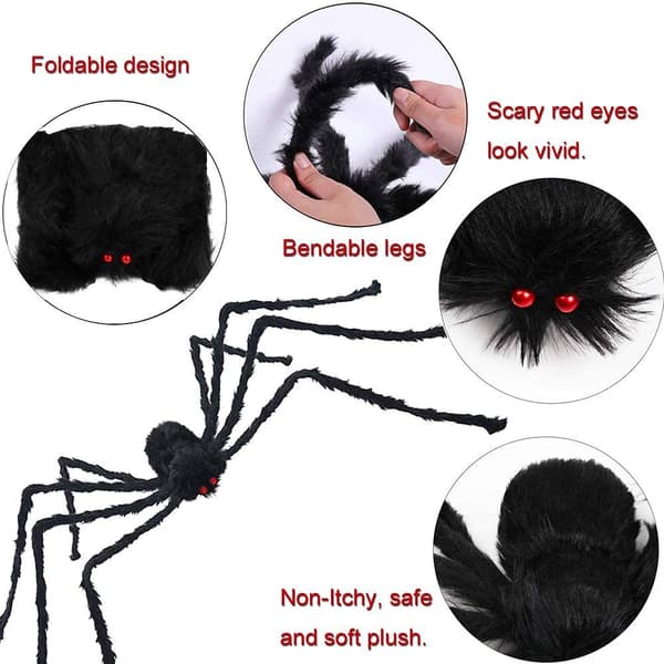 1 Pakke Halloween Spøkelseshus Dekorasjon Gigant Edderkopp (Edderkopp Vi