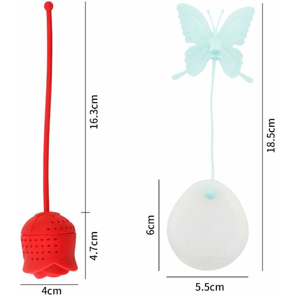 6 st silikonteinfuser, återanvändbart silikontefilter, Funn