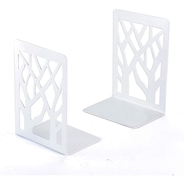 Metal Bookends Unique Tree Shape Design Non-Slip Book Wedge Book