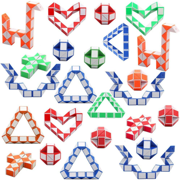 24 stk Magic Snake Puzzle Cube Magic Snake Twist pedagogiske leker