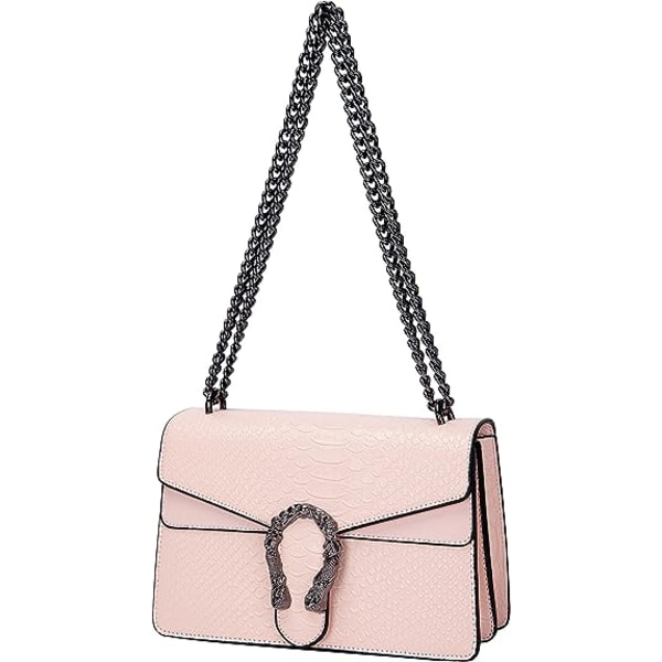 Kvinder Crossbody Aften Taske - Slange Print Læder Messenger Taske C
