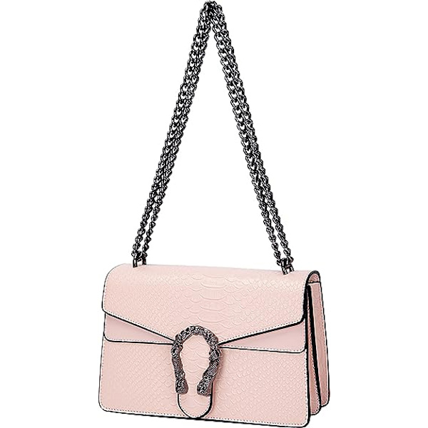 Kvinners Crossbody Aftenveske - Slange Skinn Lær Messenger Bag C