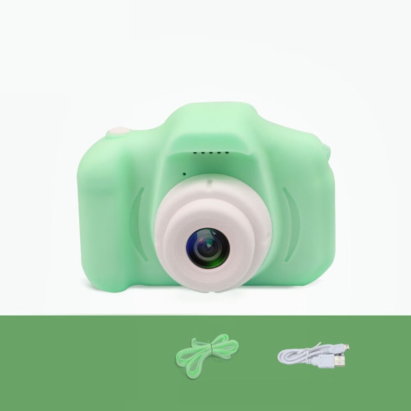 En grön kamera för 3-8 år gamla barn, 1080P högupplöst siffra