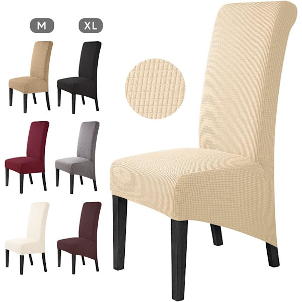 4 stycken matstolsöverdrag Jacquard stretch avtagbar tvättbar U