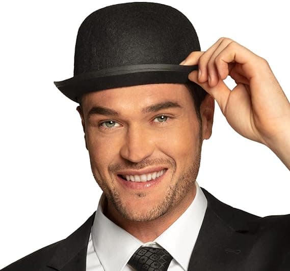 Voksen bowlerhat, sort, one size