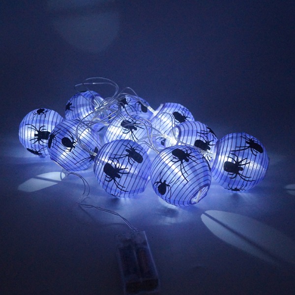 Halloween Spider String Lights, 2M 10 LED Lilla Girlande Lygte