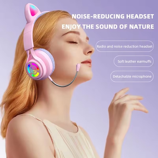 Violetit, langattomat kuulokkeet mikrofonilla PS4:lle, PS5:lle, XBoxille, P