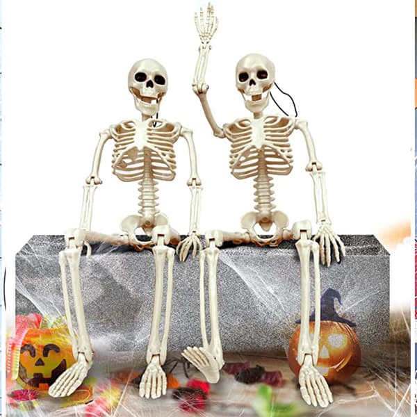 2 Pakke 16\" Halloween Action Skeletons - Full Poseable Skeletons,