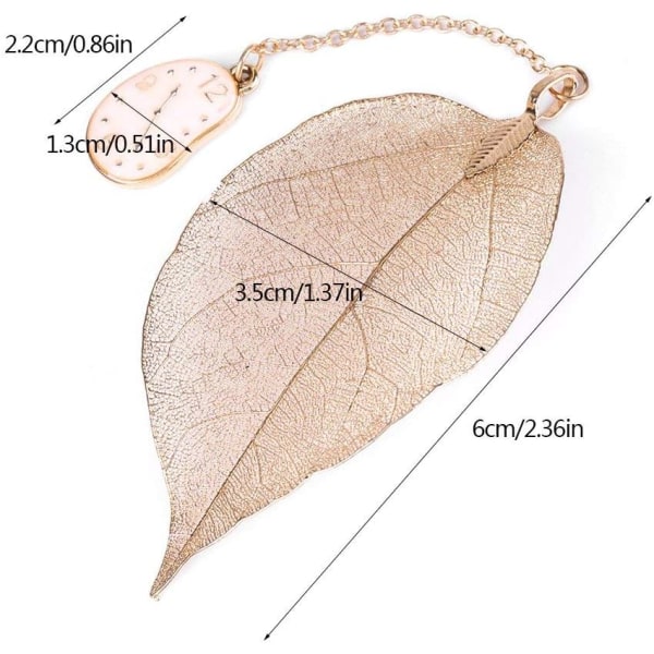 1kpl (watch) Delicate Golden Leaf Metal Bookmark Ultra Thin Crea