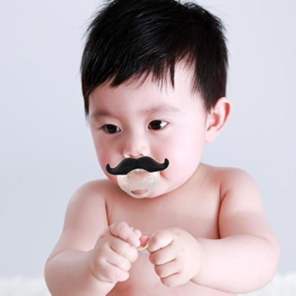 Babynapp med rolig mustaschdesign