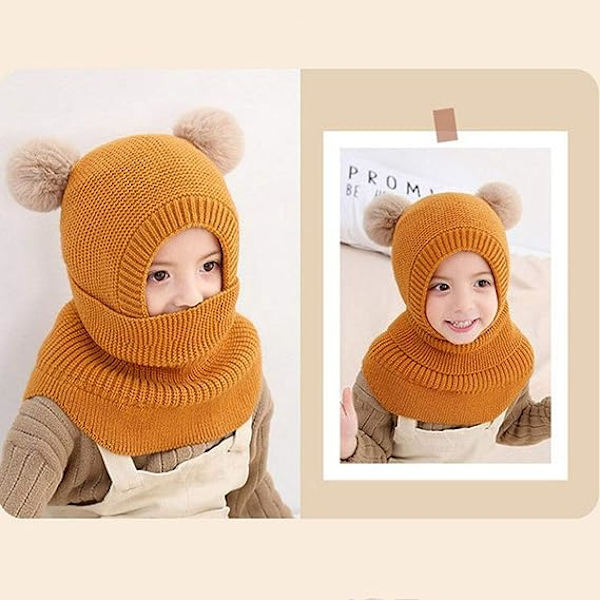 Baby Flicka Pojke Balaclava Söt Mössa Halsduk Vinter Varma Öronmuffar Kn