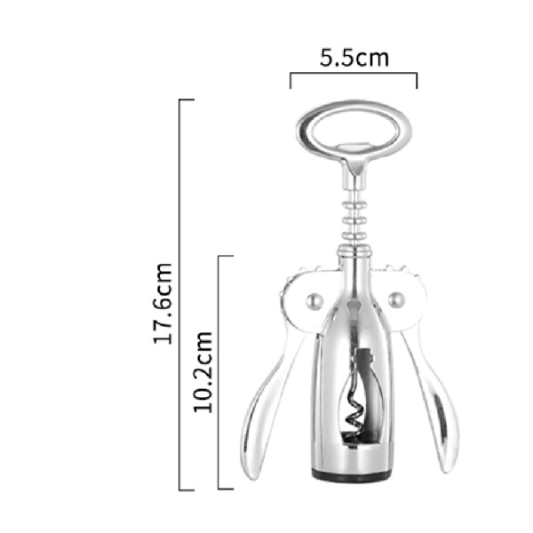 Vinspakorketrekker, rødvinflaskeåpner med to antisklispaker