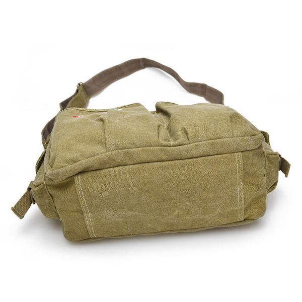 Khaki canvas skuldertaske til mænds neutrale skuldertaske, ny ret