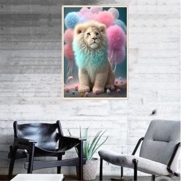 Lion/30x40 cm 5D Diamond Art Maleri Kits til Voksne Børn, DIY D