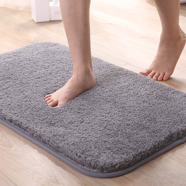 Halkskyddande absorberande badrumsmatta lång fluffig mikrofiber maskintvättbar
