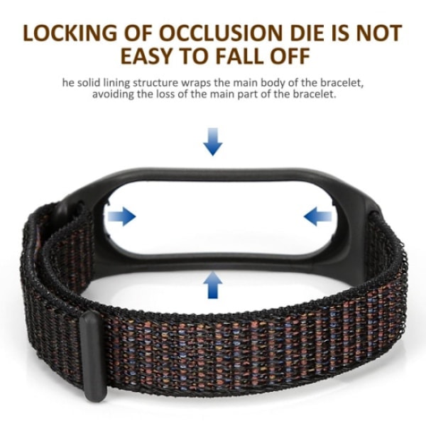 Armbånd Sort til Xiaomi Mi Band 3/ 4 med Velcro Sort