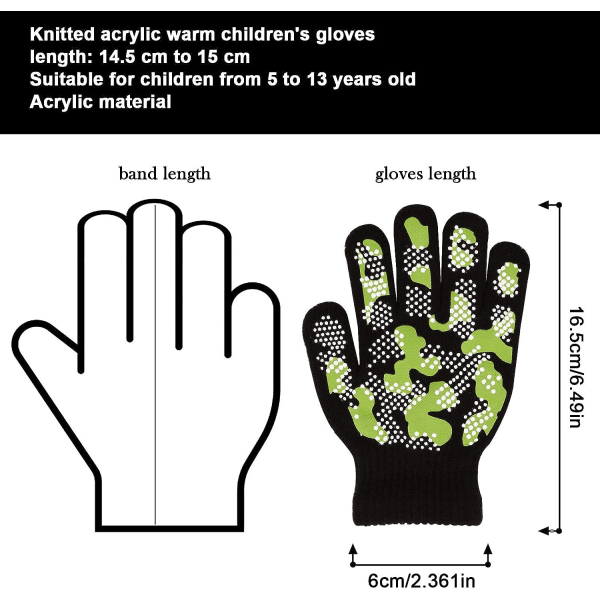 6 par barnehansker, fullfingerhansker for barn K